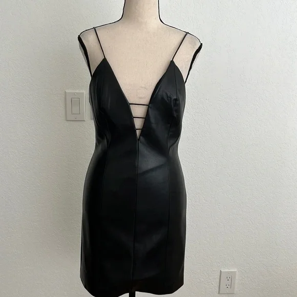 Alice + Olivia | Dresses | Alice And Olivia Faux Leather Black Dress |  Poshmark